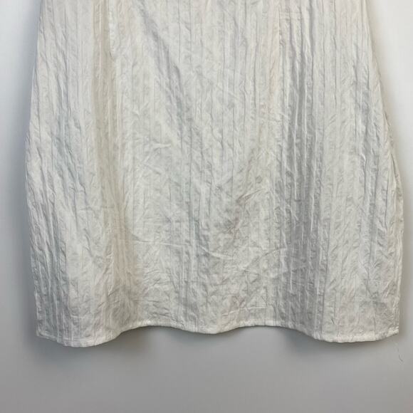 Shein Frill Trim Tie Front Crinkle Dress White Size Small (4) - Picture 10 of 13
